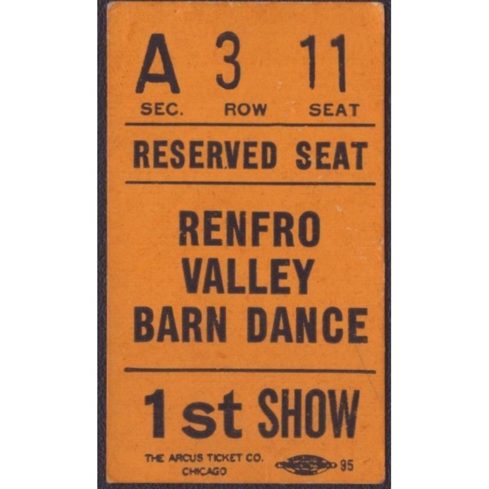 Vintage Renfro Valley Barn Dance Ticket Stubs Arcus Ticket Co Chicago Set of 2 - Picture 2 of 5